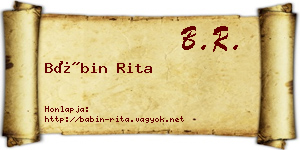 Bábin Rita névjegykártya
